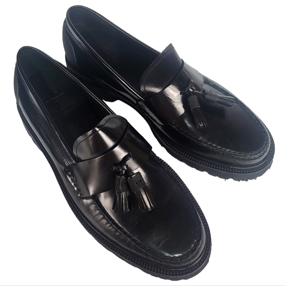 Cole Haan American Classics Box Leather Tassel Loafers Black 8.5 - Picture 3 of 4